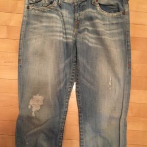 True Religion Smoked Distressed boyfriend jeans.
